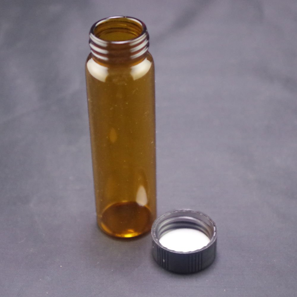 lot10 40ml Sample bottle brown glass screw top