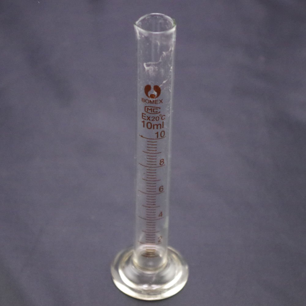 lot5 graduated cylinder measuring 10ml lab glass