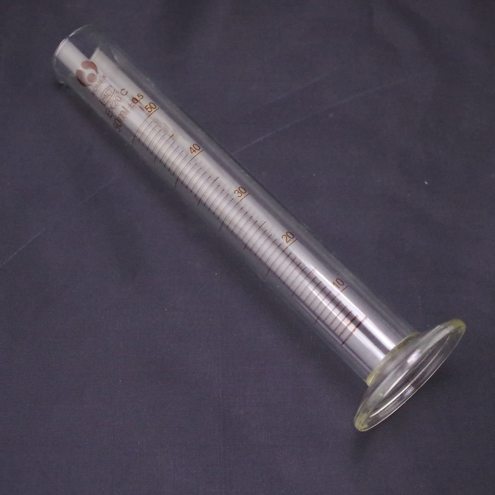 lot2 graduated cylinder measuring 50ml lab glass