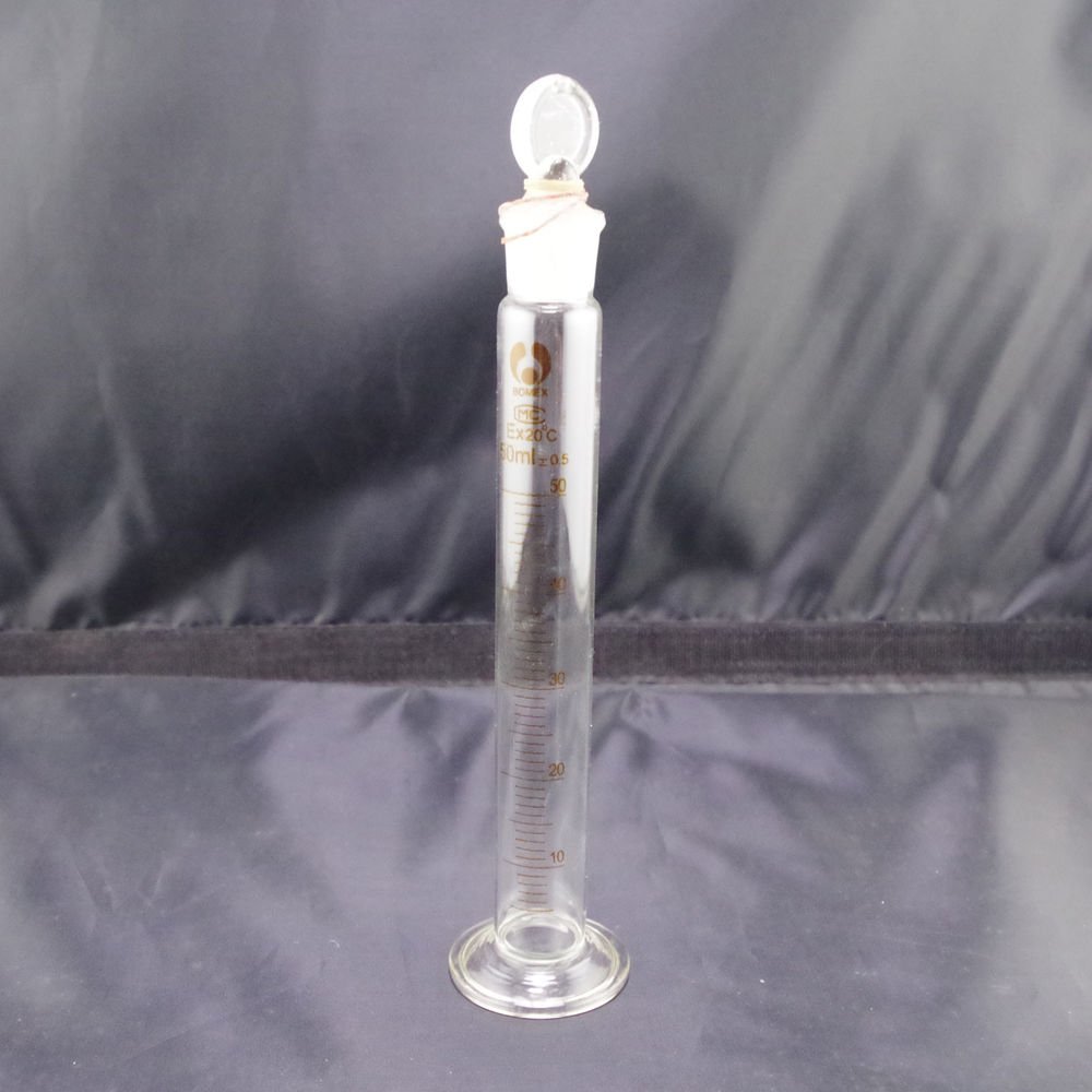 lot10 graduated cylinder with stopper measuring 50ml lab glass