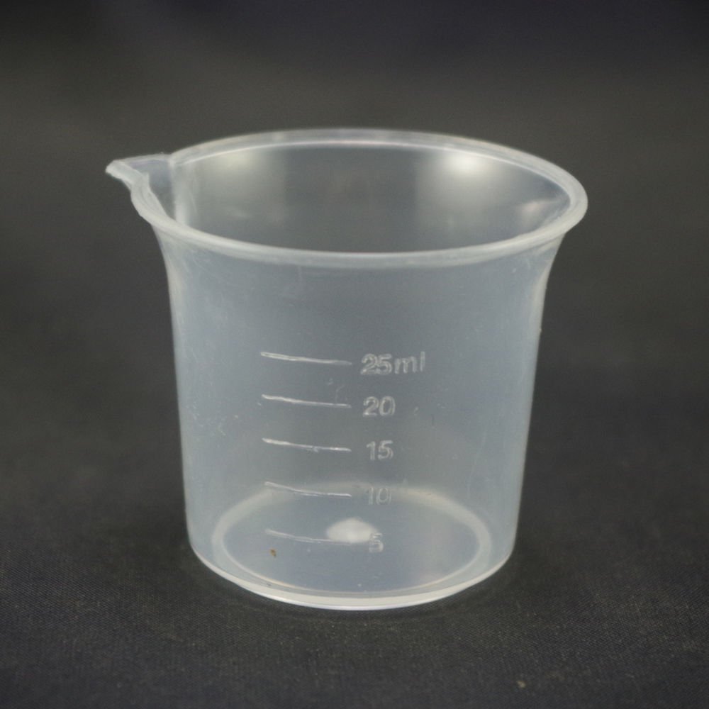 lot50 25ml measuring cup graduated plastic beaker
