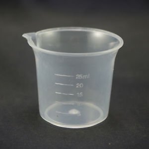 lot12 25ml measuring cup graduated plastic beaker