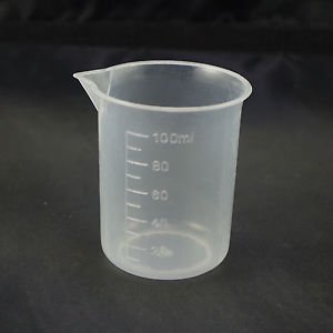 lot5 100ml measuring cup graduated plastic beaker