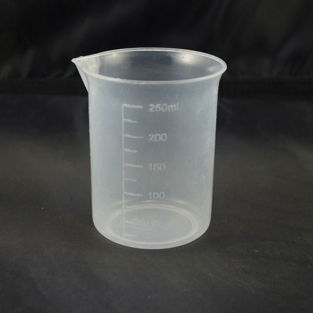 lot4 250ml measuring cup graduated plastic beaker