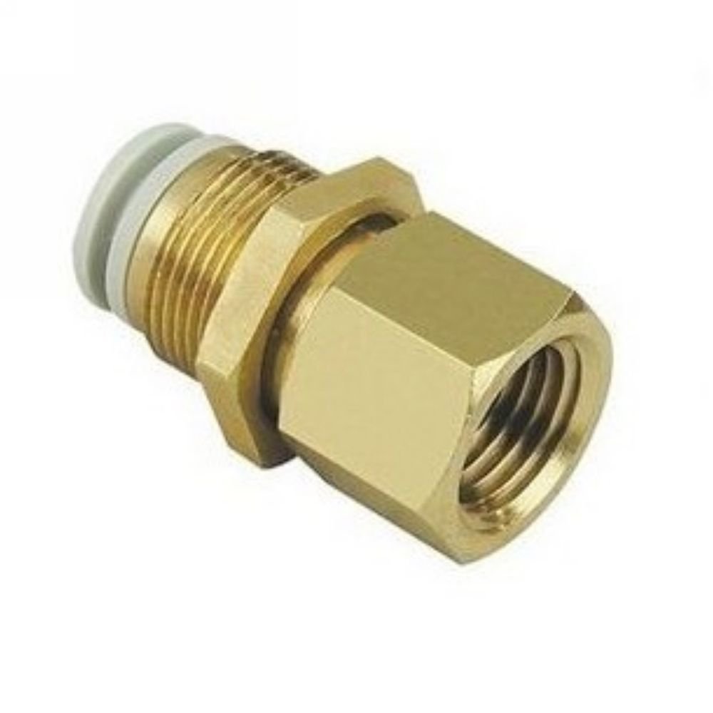 (5) Connectors Brass Bulkhead 8mm Tube-1/8" Female BSPP Replace SMC KQ2E08-01