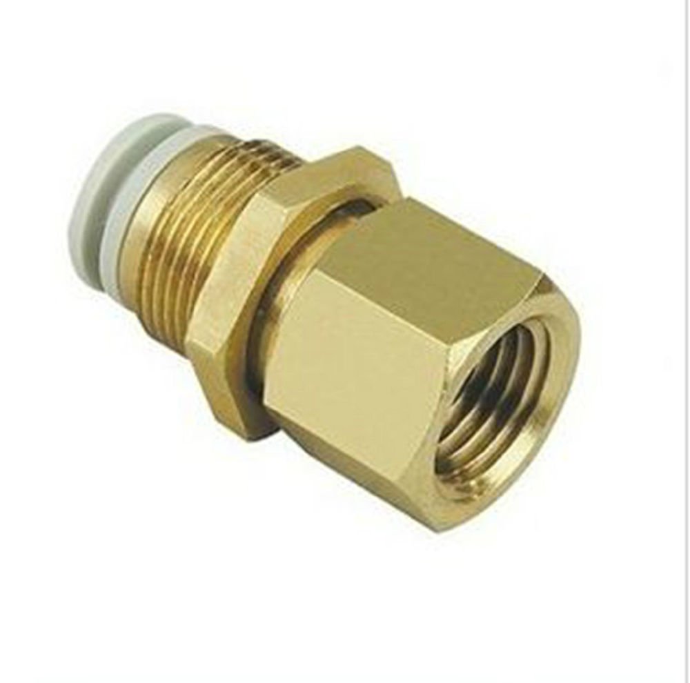(5) Connectors Brass Bulkhead 12mm Tube-1/4" Female BSPP Replace SMC KQ2E12-02