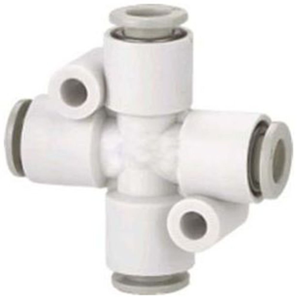 (5) Tube Fittings Push In Connector Cross Union 6mm Replace SMC KQ2TW06-00