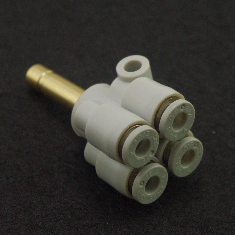 (5) Tube PLug In Reducer Connector Double Branch Y Union Replace SMC KQ2XD06-08