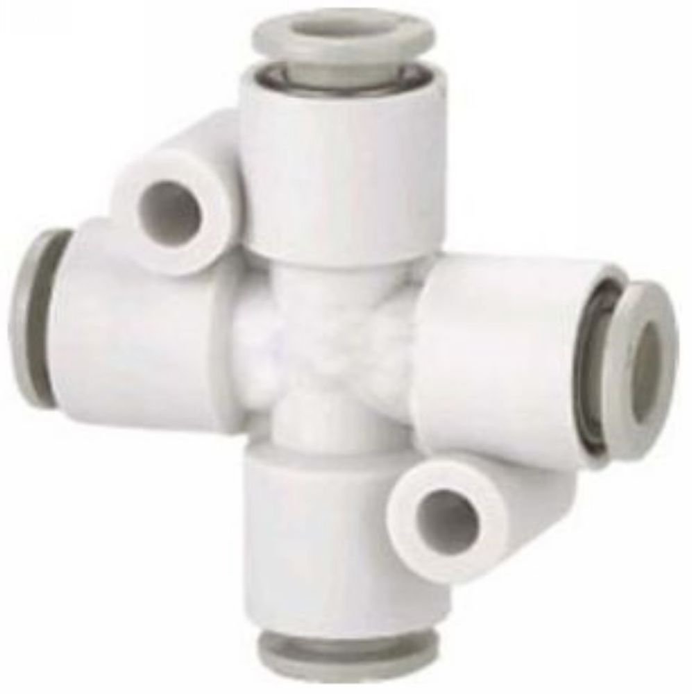 (5) Tube Fittings Push In Connector Cross Union 10mm Replace SMC KQ2TW10-00