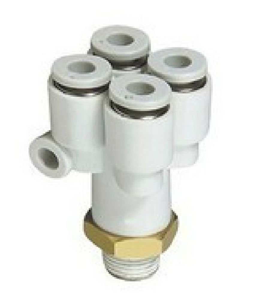 (5) Tube Push In Reducer Connector Double Branch Y Union Replace SMC KQ2UD04-02S