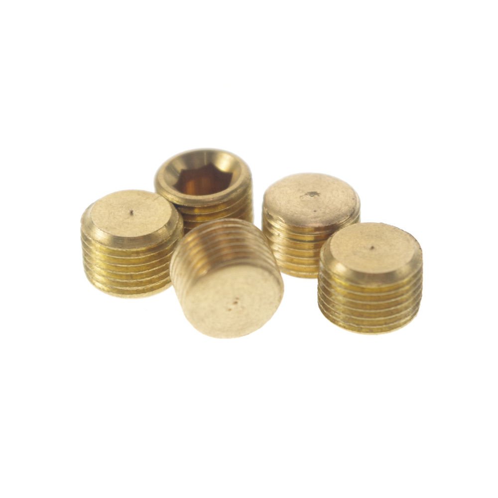 5pcs 1/8" BSP Brass Pipe Hexagon Countersunk Plug