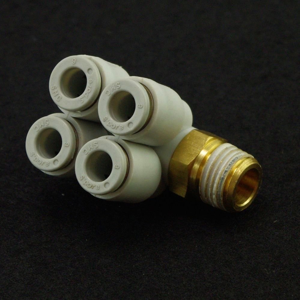 (5) Universal Male Double Branch Elbow Connector Replace SMC KQ2ZD04-M5