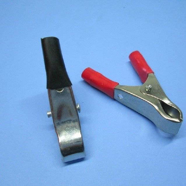 (2) PCS 75mm Black Red Plastic Coated Test Lead Alligator Sheath Clips Clamps