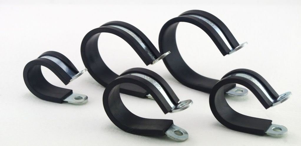 LOT5 10mm Zinc Plated Rubber Insulated Cushinoned Cable Wire Fuel Clamps Clips