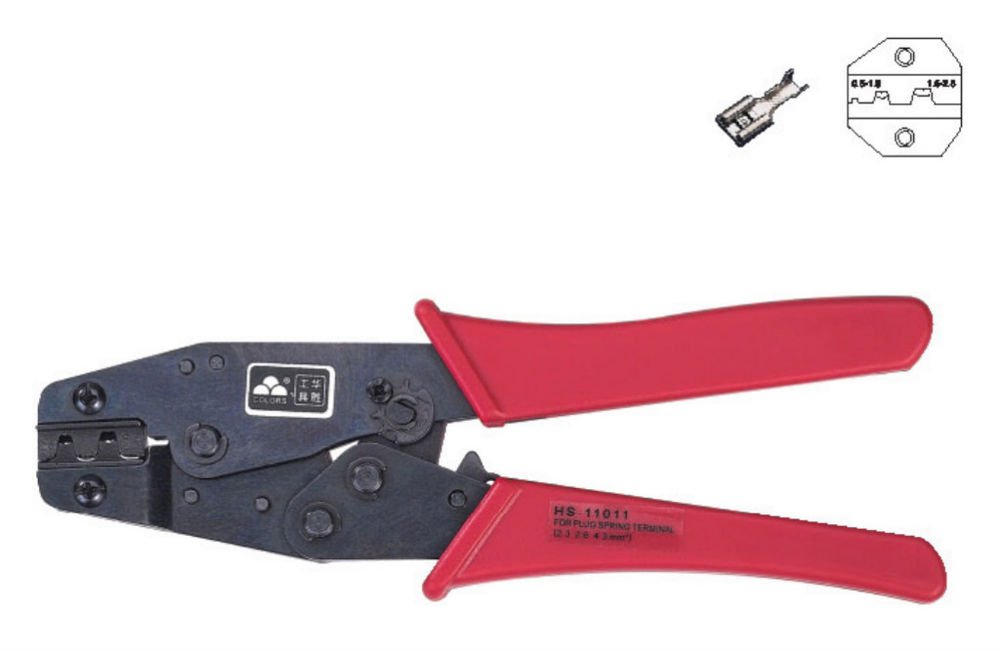 Non-insulated Tabs and Receptacles Ratchet Plier Crimper 0.5-2.5mm2 AWG 20-14