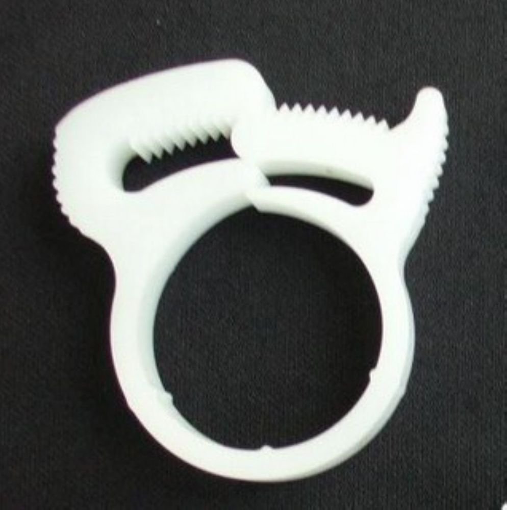(10) Nylon Platic White Fuel Hose Cable Wire Tube Clamps Clips For 8.4-9.3mm OD