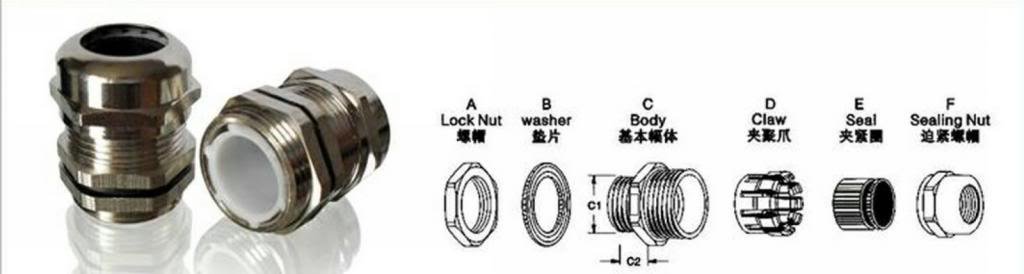 (10)PCS 4~8 mm Brass Nickel Plated PG9 Electric Cable Gland Waterproof