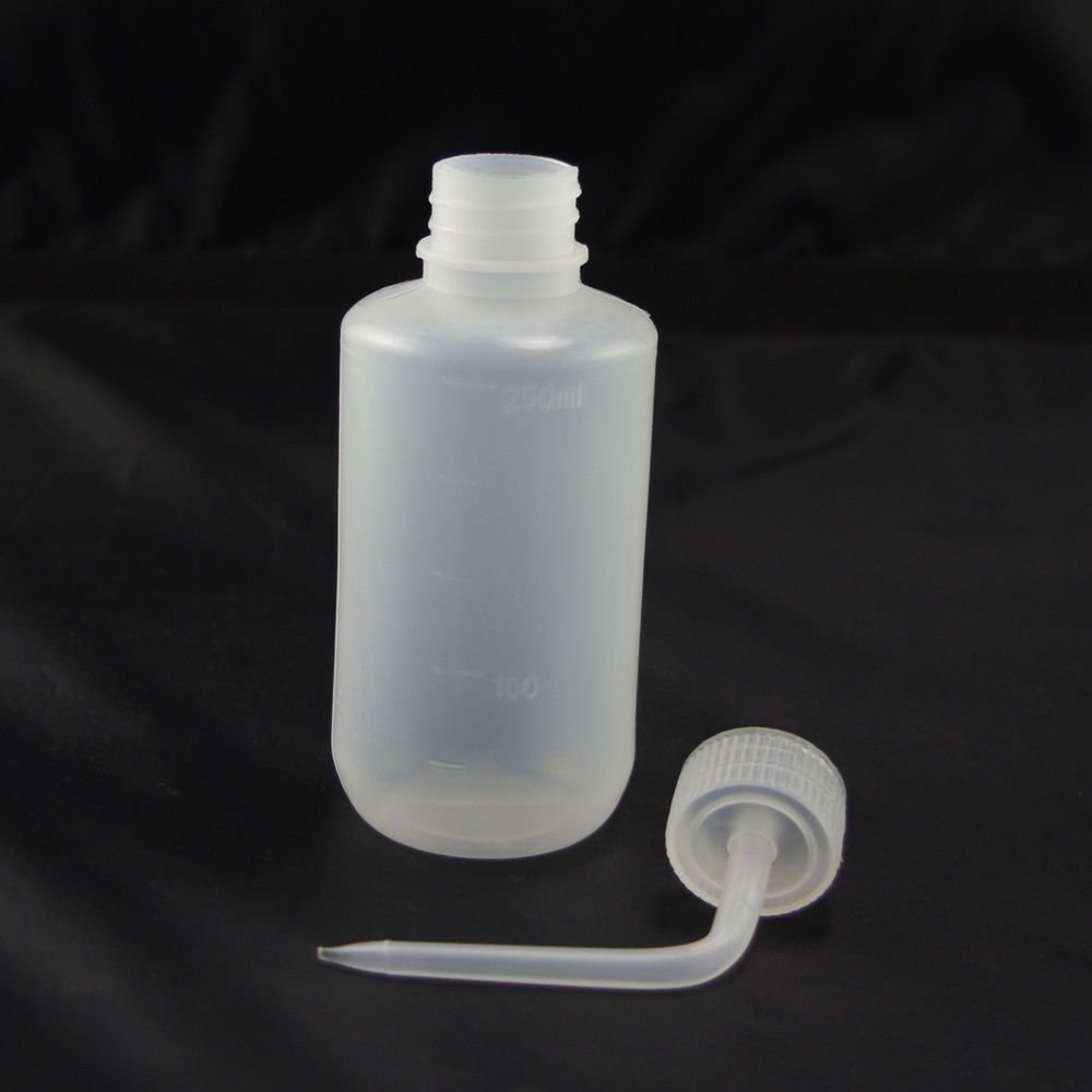 lot10 250ml Squeeze Bottle Tattoo Wash White Bent Tip Green Soap Alcohol Clear