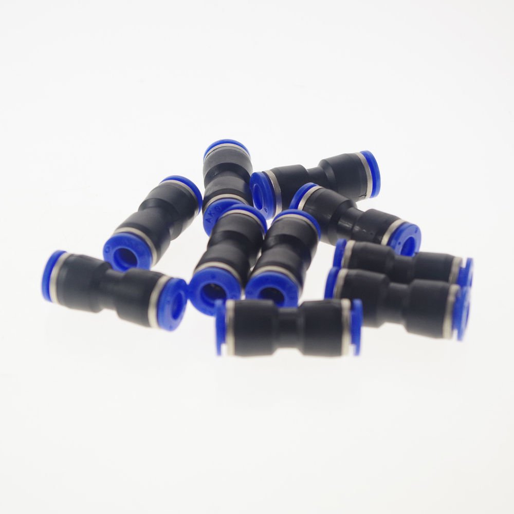 (10) Tube OD 6mm Push In One Touch Straight Pneumatic Jointer Connector Coupler