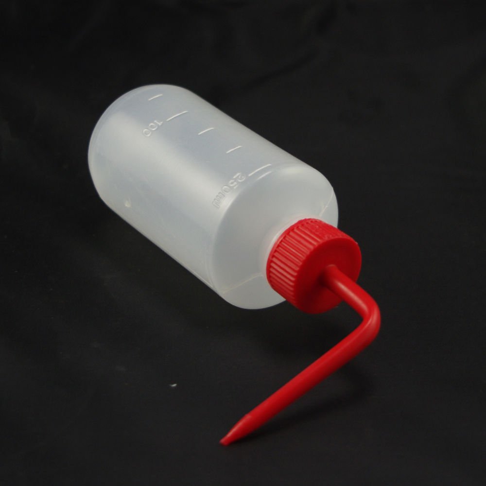 lot12 250ml Squeeze Bottle Tattoo Wash RED Bent Tip Green Soap Alcohol Clear