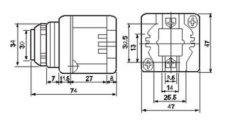 24VDC 30mm Industrial Panel Alarm Electronic Buzzer HRB-PS60