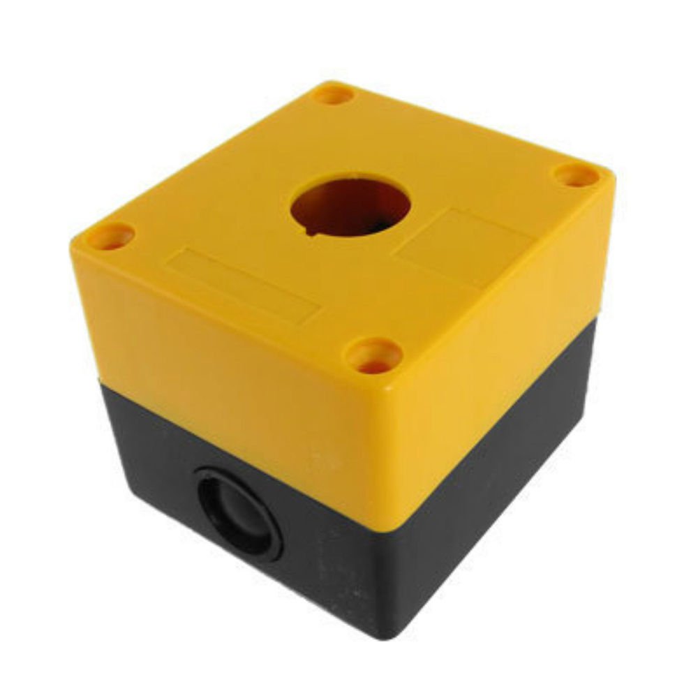 22mm Yellow Black Push Button Switch Station Control Plastic Box Case