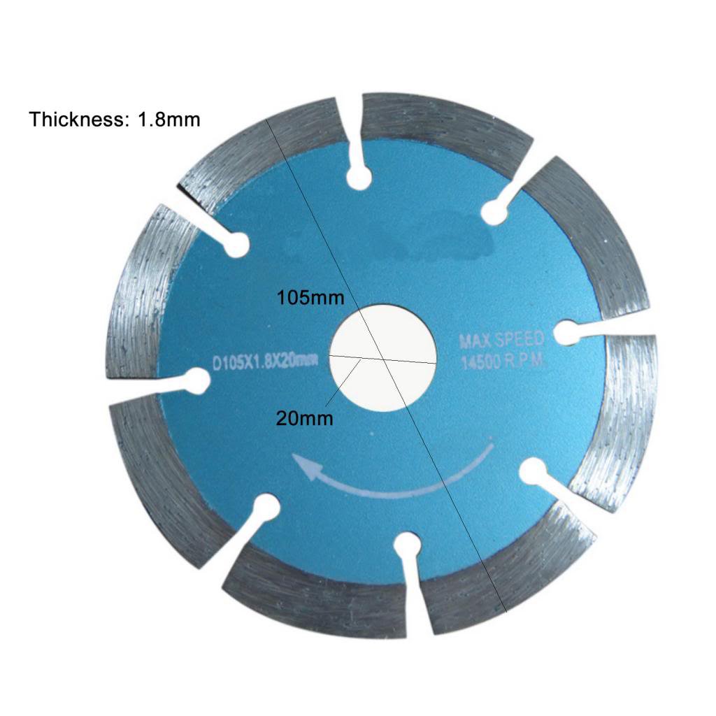 105*1.8*20 mm Diamond saw blade Cutting marble, granite tile Max speed 14500 RPM