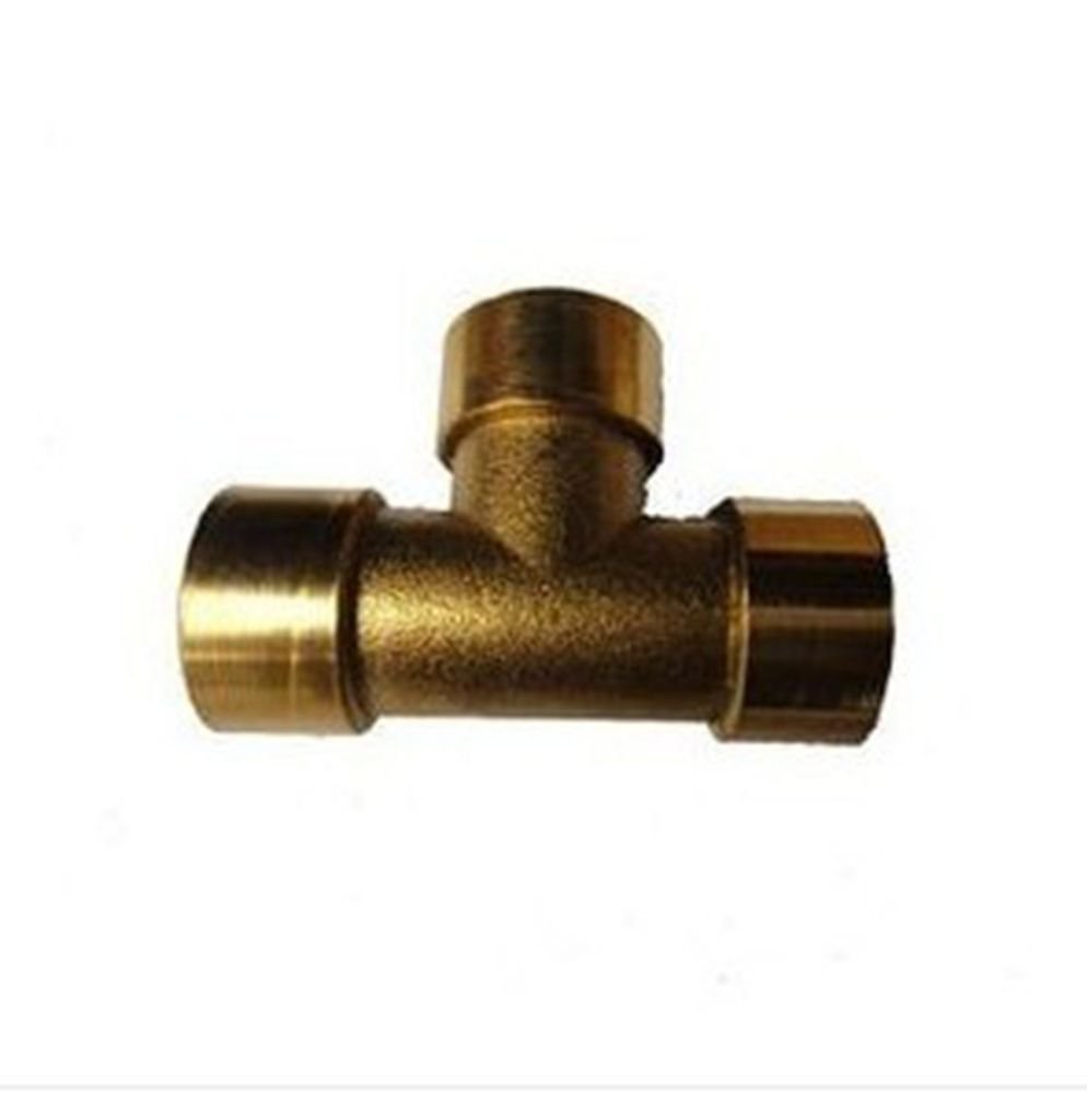 2PCS 3 Ways 3/8" Tee Female BSP Brass Coupler Adapter