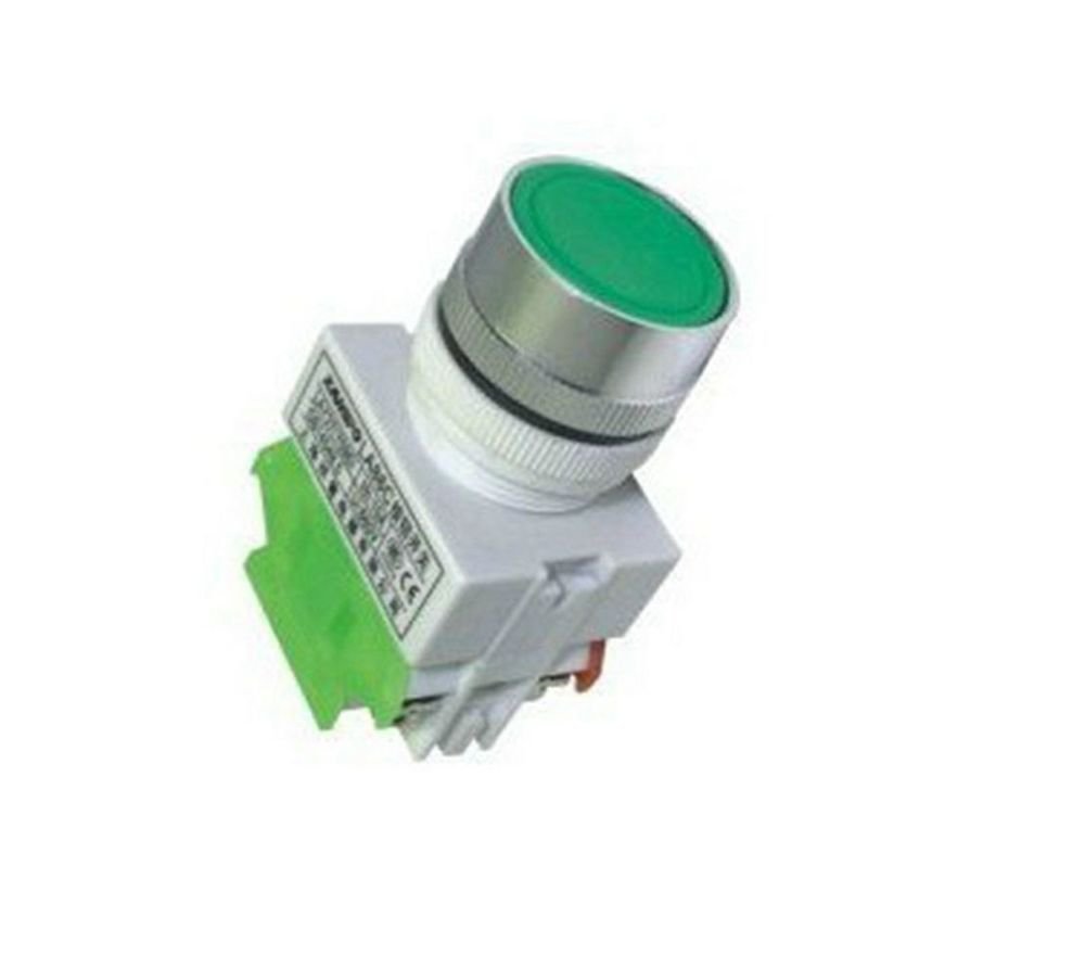 5 x Green Round Cap Momentary Push Button Switch LAY37-11BN Y090-11BN 22mm