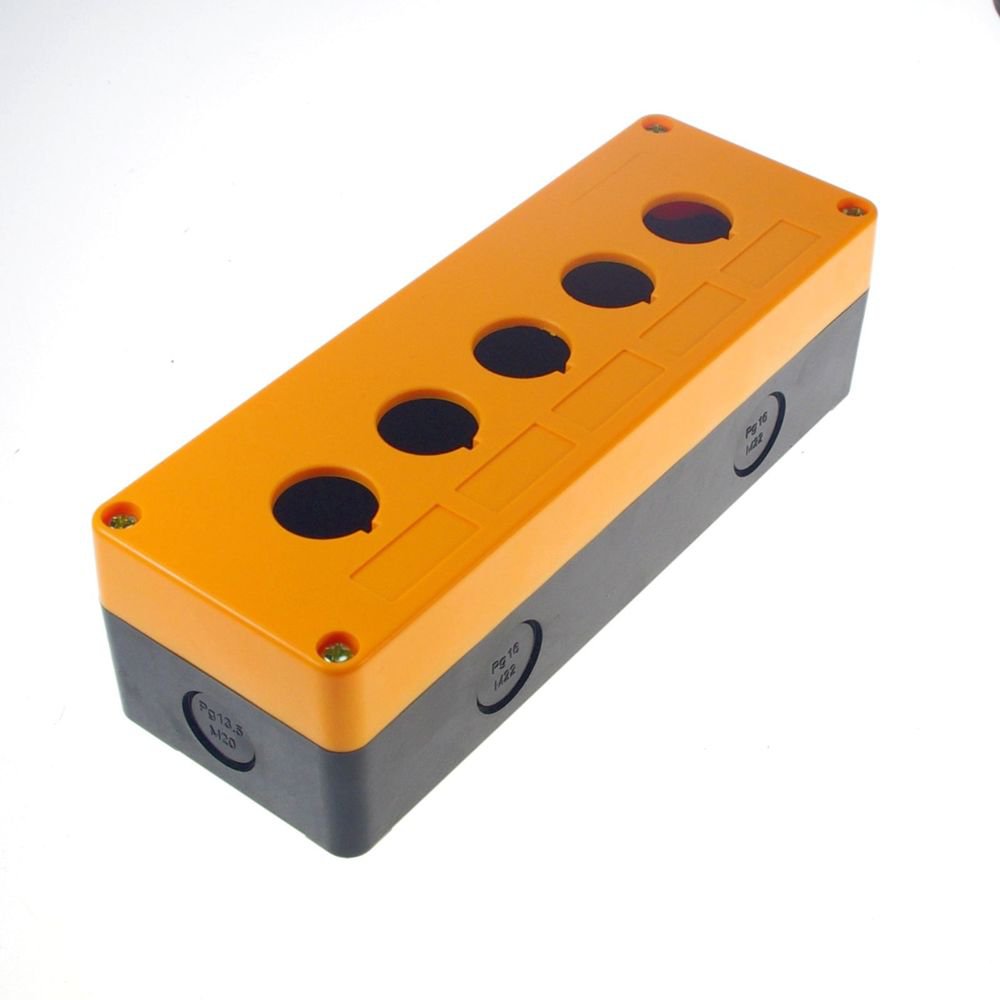 22mm 5 Hole 204x73x58 mm Push Button Switch Station Control Plastic Box Case
