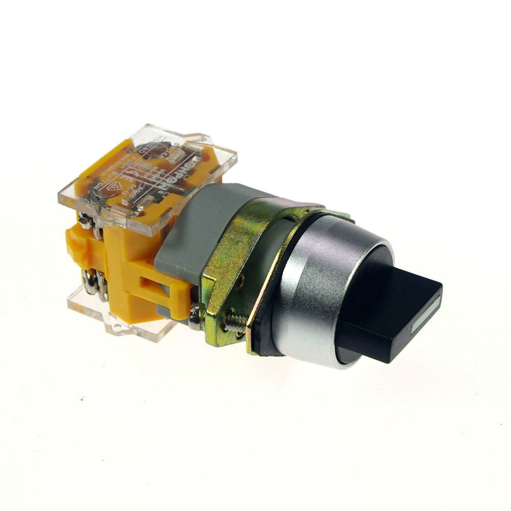 1PCS 22mm round selector select switch 3 position half momentory 2 NO