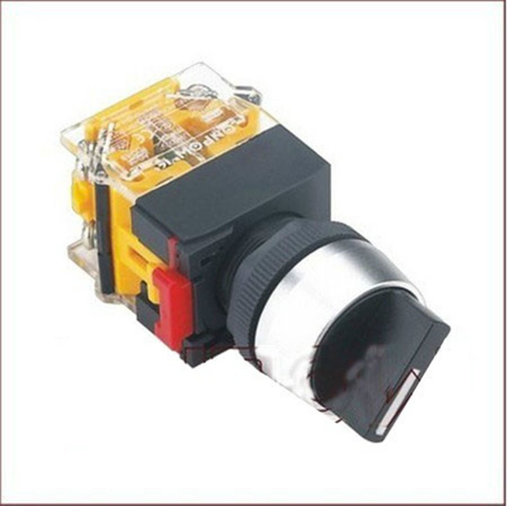 1PCS 22mm round selector select switch 2 position momentory 1 NO 1 NC A3Y