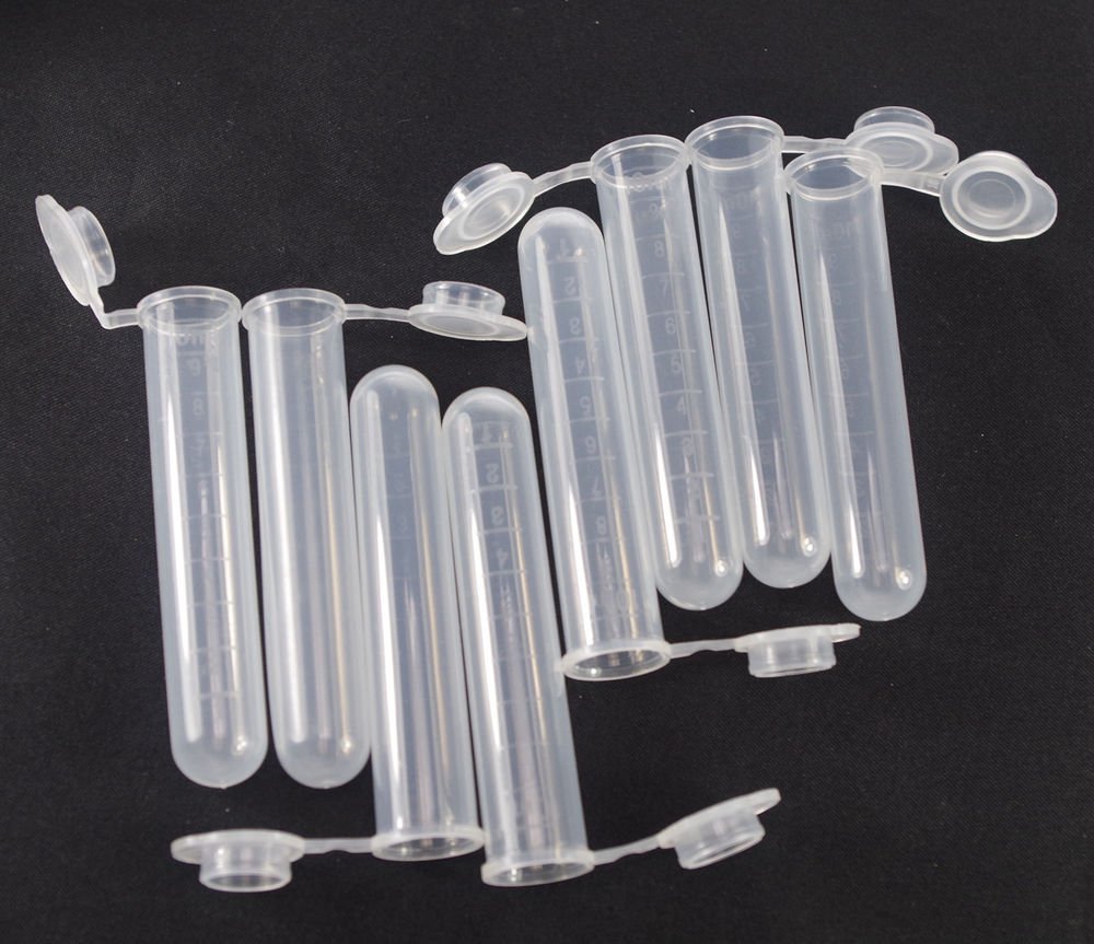 lot8 Plastic test tubes centrifuge tubes 10ml round bottom