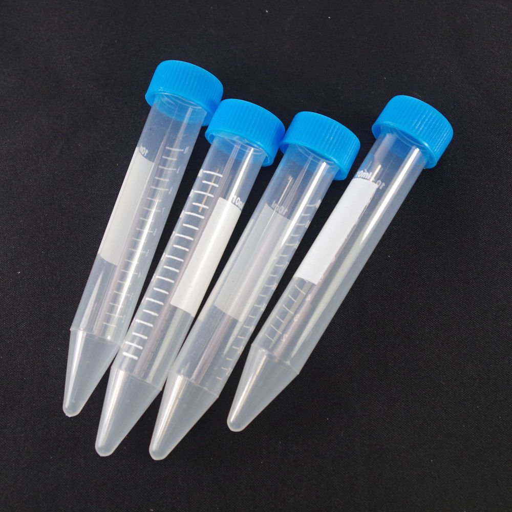 lot4 Plastic test tubes centrifuge tubes 10ml V-bottom