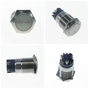 1PCS 19mm OD Stainless Steel Push Button Switch /Screw Momentary 1NO 1NC
