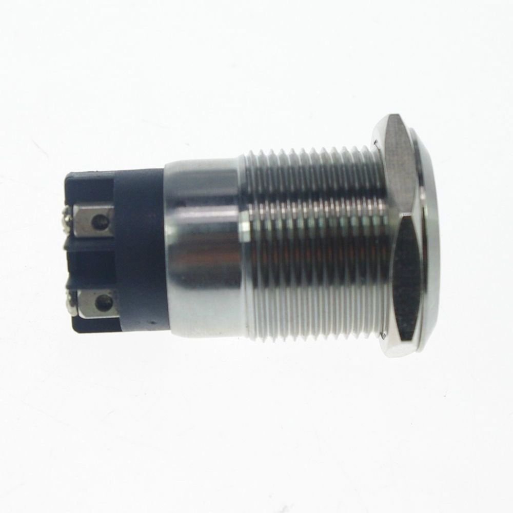 5PCS 19mm OD Stainless Steel Push Button Switch /Screw Latching 1NO 1NC