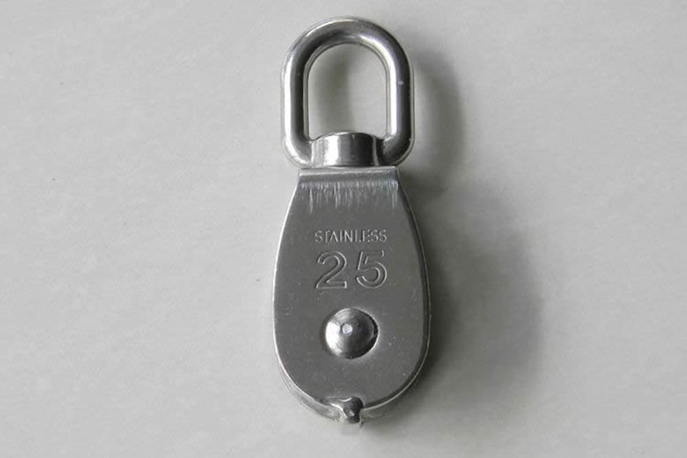 150KG Swivel Single Lifting Sheave Block Rope Pulley 25mm Diameter Pulley
