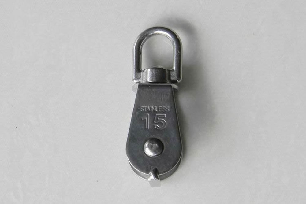 35KG Swivel Single Lifting Sheave Block Rope Pulley 15mm Diameter Pulley