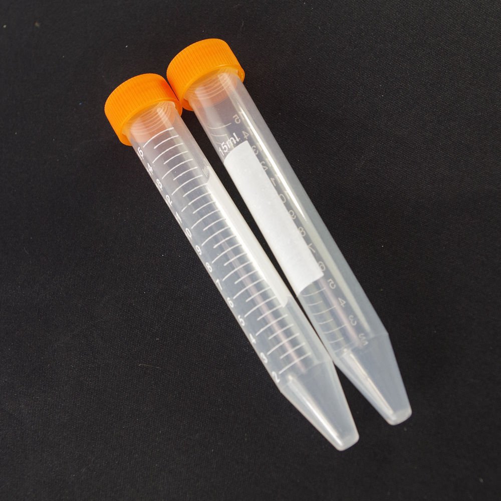 lot2 Plastic test tubes centrifuge tubes 15ml V-bottom