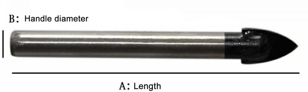 (5) Punch 6 mm(ID) tungsten steel Alloy triangle drill Ceramic tile perforated