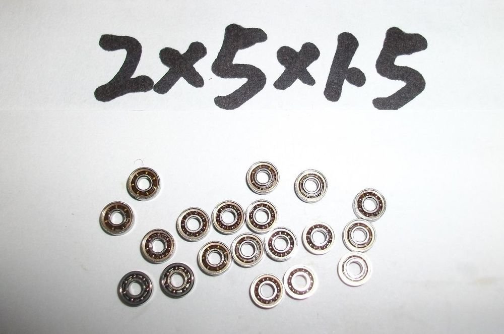 (10) 2 x 5 x 1.5mm Micro Deep Groove Ball Model Radial Open Bearing