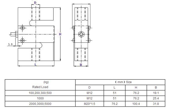 S TYPE Beam Load Cell Scale Sensor Weighting Sensor 10kg/22lb With Cable