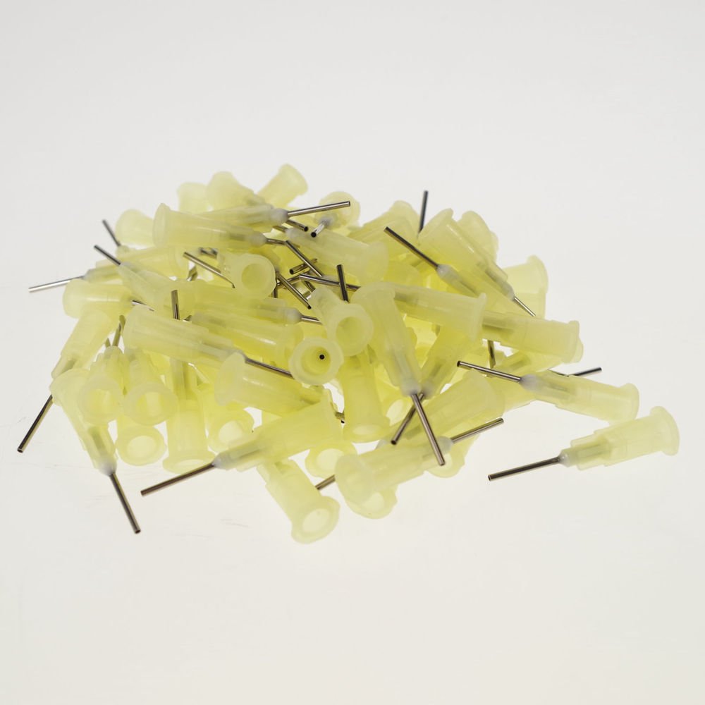 100/pk Plastic Dispenser Needle Milky white 1.06 mm(OD) 0.71 mm(ID)