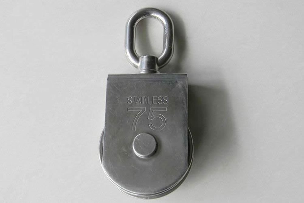 750KG Swivel Single Lifting Sheave Block Rope Pulley 75mm Diameter Pulley