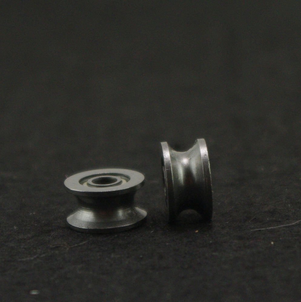 (10)4x13x7mm 624UU 4mm U Groove Guide Pulley Sealed Rail Ball Bearing 4*13*7