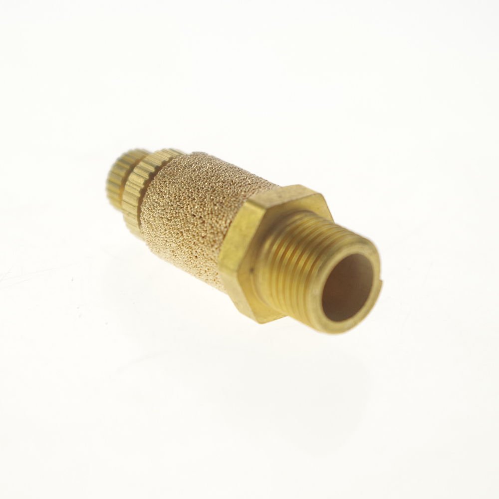 Lot5 Adjustable 1/4" BSPT Male Thread Cylinder Pneumatic Brass Muffler Silencer