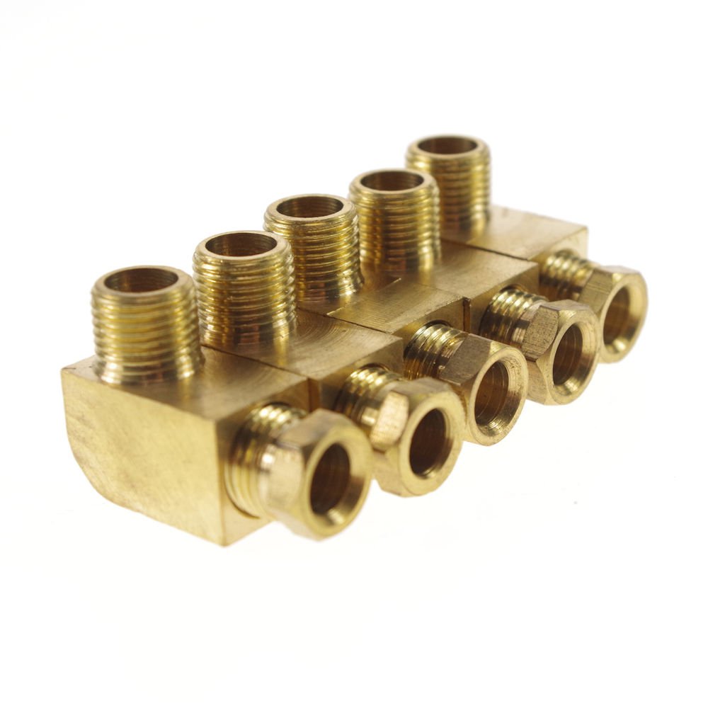 5PCS 1/8" Male 6mm Pipe elbow Brass Connector Machine Tool Oil Filter Canister