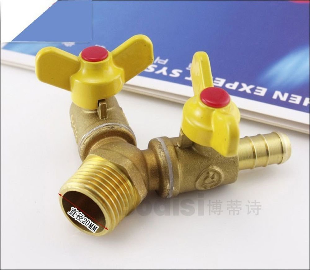1PCS 1/2" BSPP Male 10 mm Barbed Brass 3 Ways Gas Fitting Connector
