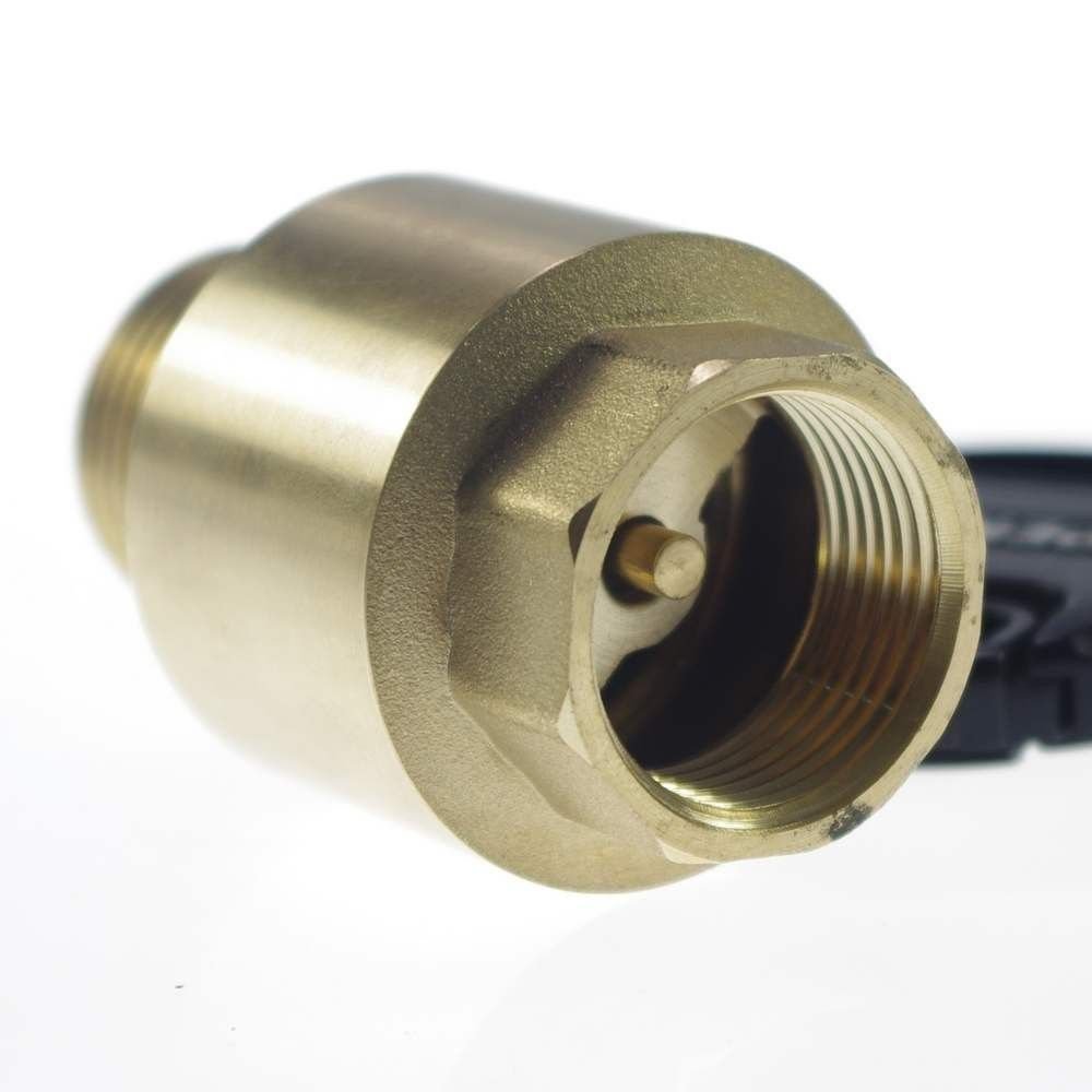 1PCS Brass 1" Female Male BSPP Thread In-Line Check Valve Spring Vertical