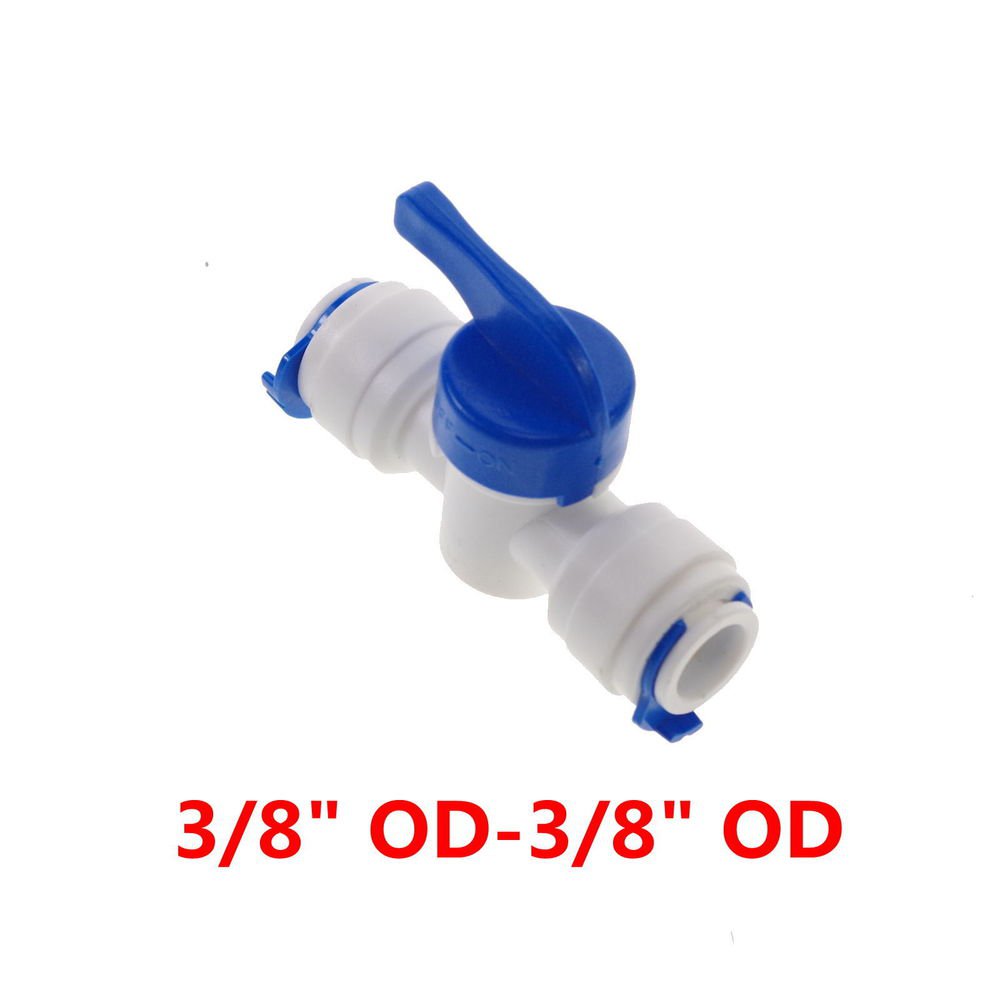 5pcs Equal Straight 3/8â OD Tube Ball Valve Quick Connect Aquarium RO Water